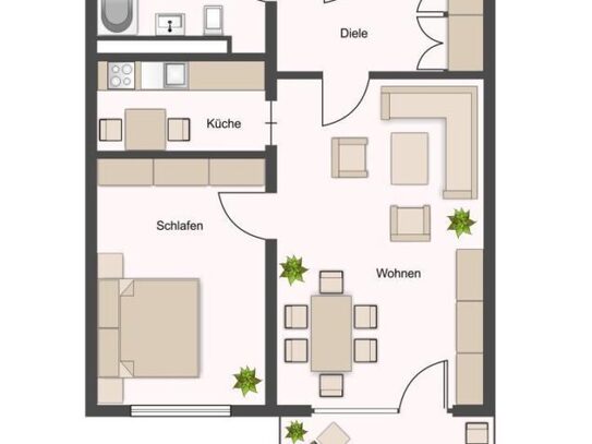 In zentraler Lage von Lüneburg: „Charmante 2‑Zimmer-Wohnung mit Balkon“