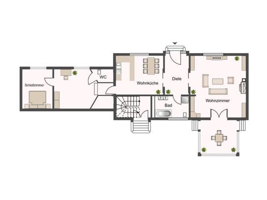 Wohnen im historischen Bahnhof von Altengamme: „Individulle 2,5‑Zimmer-Wohnung mit Garten“