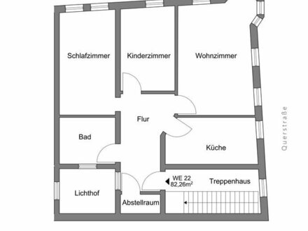 Geräumige 3-Raum Wohnung mitten im Zentrum der Stadt Gotha zu vermieten