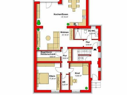 Erstbezug einer modernen 4-5 Zimmer Wohnung 120qm, im Erdgeschoß mit großer Terrasse. VK-Ludweiler