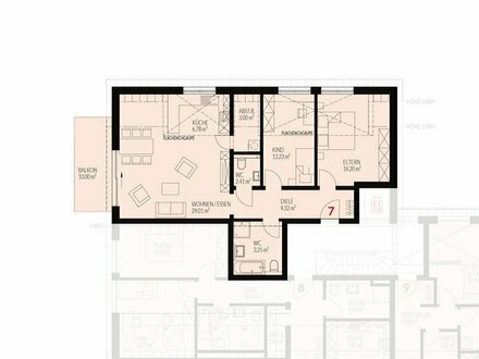 Neubau: 3-Zimmer Dachgeschoss mit Balkon im Kanderhof, Binzen Nr.7