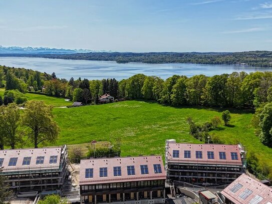 Neubau: Modernes Eckhaus mit Galerie am Starnberger See