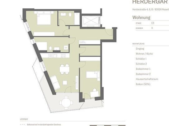 HERDERGÄRTEN 2.3.4 - Süd-West Balkon im 3. OG