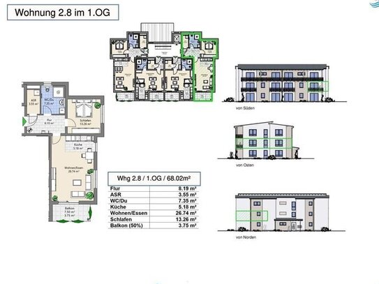 Eigentumswohnung 1.OG 68m² mit Balkon und Aufzug