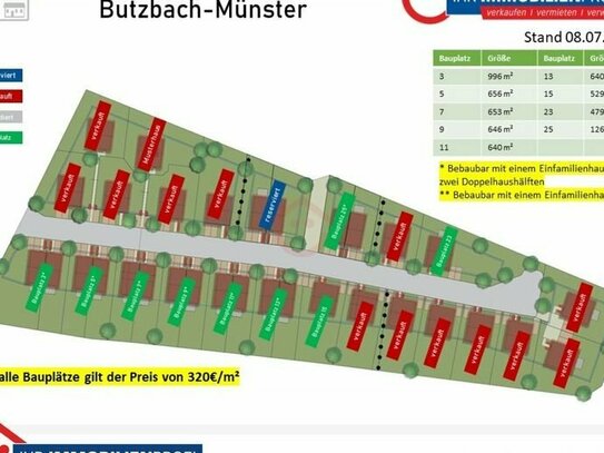 Sichern Sie sich jetzt einen der letzten freien Bauplätze in Butzbach-Münster