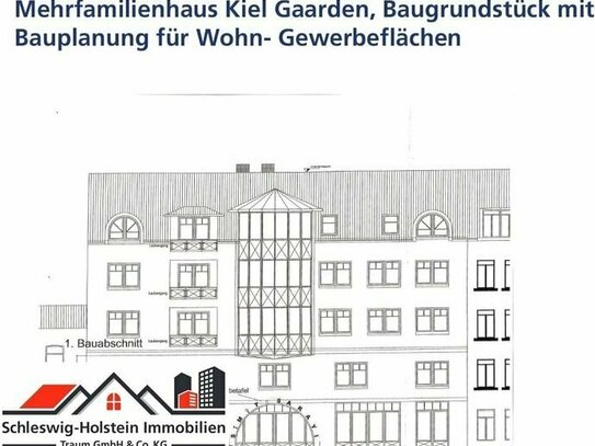 Baugrundstück in Kiel Gaarden mit Bauplanung für ca. 1.000m² Wohnfläche und vermietetem Altbestand.