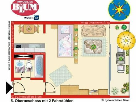 helle & gepflegte 1-Zimmer-Mietwohnung mit Einbauküche, großem Balkon in zentraler, aber ruhiger Wohnlage von LU-Zentrum