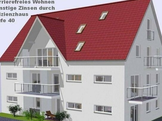 2-Zimmer-DG-Wohnung (Whg. 9) mit Balkon - KfW 40 in ruhiger, zentraler Wohnlage in Burgau