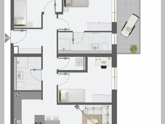 Großzügige 4-Zimmer-Wohnung im Obergeschoss mit zwei Balkonen