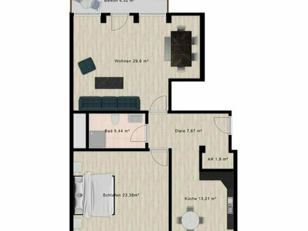 Geräumige 2-Zimmer-Wohnung mit Balkon in gepflegtem Mehrfamilienhaus