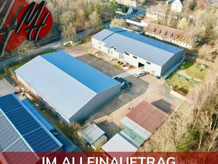 IM ALLEINAUFTRAG - Grundstück (10.000 m²) mit Lager (2 x 1.300 m²) & Büro (2 x 600 m²)