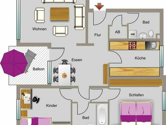 Demnächst frei! 3-Zimmer-Wohnung in Hamm Heessen