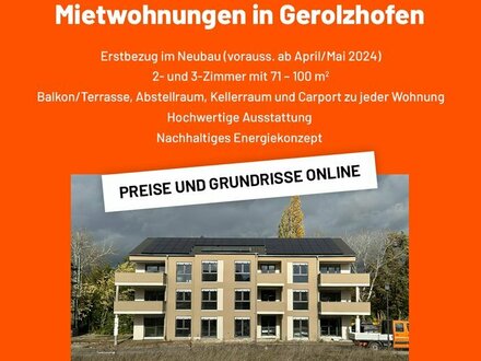 Neubauwohnung 2-Zimmer-Whg - Erstbezug ab April/Mai 2024 in Gerolzhofen, Neubaugebiet "Am Nützelbach 2"