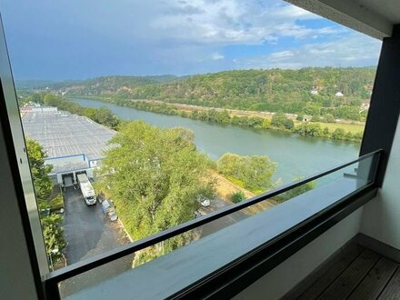 Wohnen im Hotel ! Neuwertige 3 Zimmer Traumwohnung mit Panorama Moselblick und Balkon im IAT Tower ab 01.08.2024 zu ver…