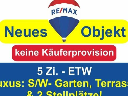 Keine Käuferprovision! Kaufen Sie ab € 1.651,-mtl.*/ Einfach RIESIG! 5 Zi-ETW, sonnigem S/W-Garten!