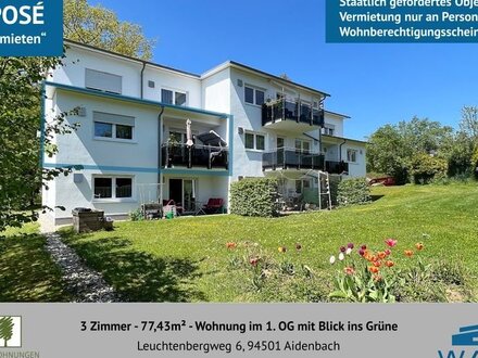 3 Zi. - 77,43m² - Wohnung 1.OG mit Blick ins Grüne - NUR MIT WOHNBERECHTIGUNGSSCHEIN