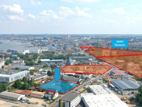 HRO-CITY-Neubaugrundstück für 6 Geschosse und 7.600 m² BGF für Büro und Gewerbe mit Warnowblick