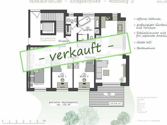 *VERKAUFT* Hochwertige Eigentumswohnung mit privatem Garten, 4 Zimmer, 107,38 m², Pleinfeld am Brombachsee