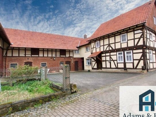 Idyllische Hofanlage mit Wohnhaus, großer Scheune, Stallungen und Weideland in Weißenborn-Rambach