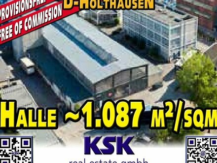 Günstige und großräumige Produktionshalle ~1.087 m²/sqm Cheap and spacious production hall