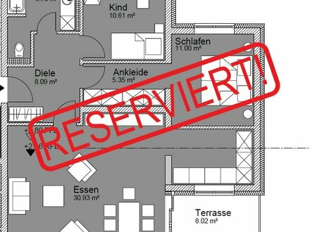 Vermietete 3-Zimmer-Erdgeschosswohnung in Berg