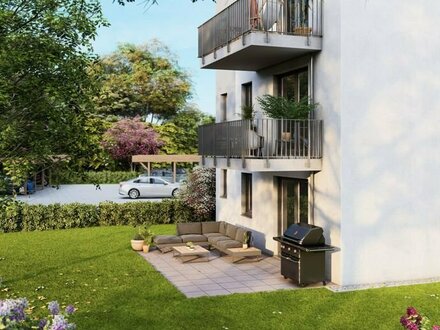 NEUBAU: JOLIE - Attraktive Erdgeschosswohnung mit Terrasse und Gartenanteil