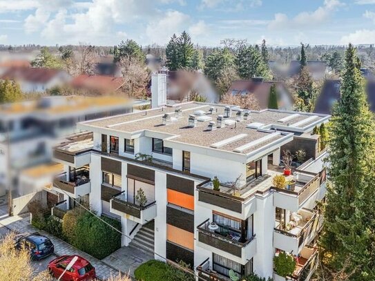 Obermenzing - Leerstehende 3 Zimmer Dachgeschosswohnung mit umlaufender Dachterrasse und Stellplatz