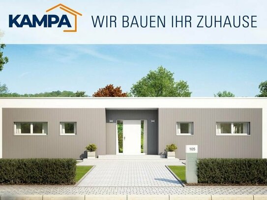 Bungalow mit überdachter Loggia KAMPA Selbstversorgerhaus