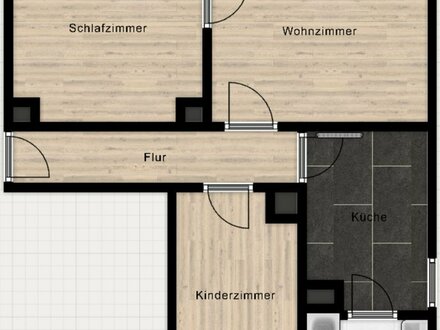 großzügige 3 Zimmer- Wohnung im EG!