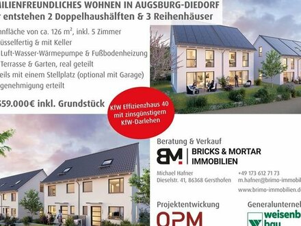 KfW Effizienzhaus 40 FAMILIENFREUNDLICHES WOHNEN Reiheneckhaus mit 126m² und SW-Terrasse