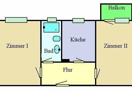 2-Raum Wohnung in Zentrumsnähe Riesa "Delle"