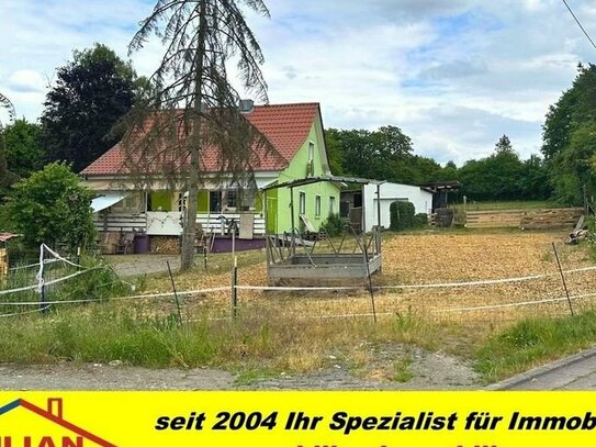 KILIAN IMMOBILIEN! CHANCE FÜR PFERDEFREUNDE! EFH MIT 116 M² WFL. + 3.365 M² GRUND IN STADTLAURINGEN! GARAGE!