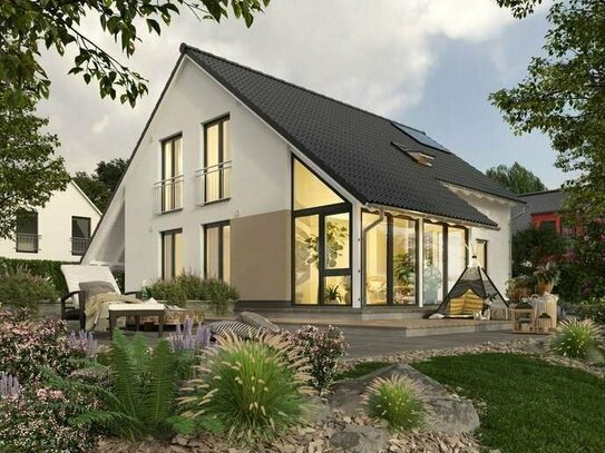 Haus mit Wintergarten + Carport, Preis inkl. Grundstück, massiv gebaut