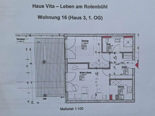 2 Zi-Wohnung - Barrierefrei - Einbauküche - Terrasse - Betreutes Wohnen