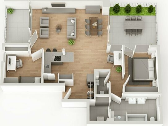 Neubau 3,5 Zi.-Penthouse-Wohnung mit Dachterrasse - Stadtquartier "Am Weinberg"