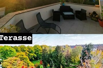 einzigartige Dachgeschoßwohnung mit 24m2 Terrasse und Sauna im Trendbezirk Neukölln am T-Feld