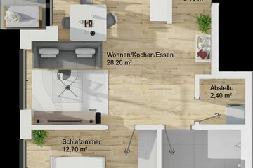 Haus B, Wohnung 13, Erdgeschoss, 2-Zimmer