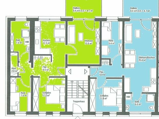 Dreiraumwohnung im Erstbezug nach Vollsanierung mit Balkon und beeindruckenden Weitblick über Ballenstedt