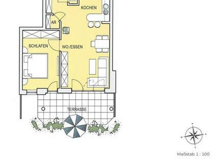 Wohnpark Hubertushof - Exklusive Gartenwohnung - 2-Zimmer mit Lift (Whg. Nr. 26) - bezugsfertig ab ca. Herbst 2024