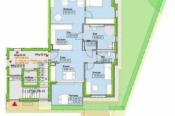 ERSTBEZUG - Wunderschöne großzügige 3,5 Zi.-EG Wohnung mit 2 Terrassen, Gartenanteil, Gäste-WC, TG-Platz und Abstellraum