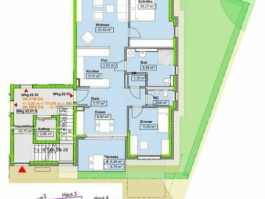 ANFRAGESTOP - Wunderschöne großzügige 3,5 Zi.-EG Wohnung mit 2 Terrassen, Gartenanteil, Gäste-WC, TG-Platz und Abstellr…