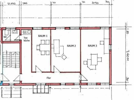 Schönes 3-Raum-Büro (92 qm) zu vermieten, Gewerbegebiet Weinheim