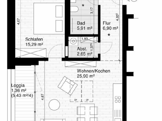 Exklusive 2-Raum-Wohnung in Kaufbeuren