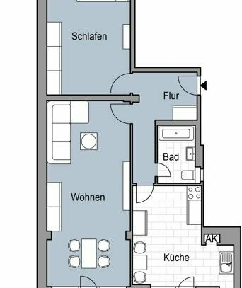 Pempelfort: Tolle 2-Zimmer-Wohnung mit großem Balkon