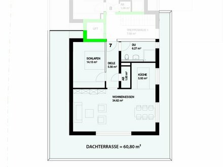 Neubau: 2-Zimmer Dachgeschoss mit Dachterrasse in Steinen - Höllstein Nr.7