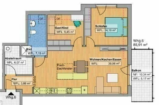 Mitten in Zentrum - Exklusive Dachgeschoss-Wohnung im Neubau