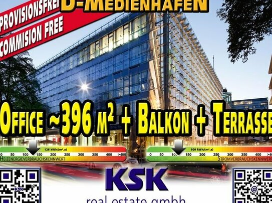 Offcie + Balkon + Terrasse ~396 m²/sqm im trendigen Szeneviertel Medienhafen