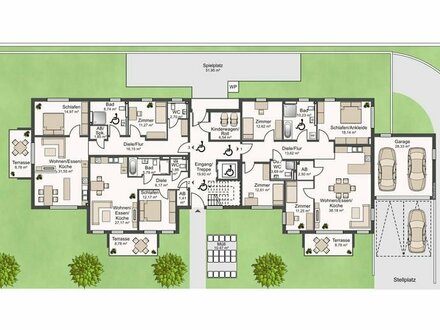 2,5 Zimmerwohnung mit Süd-Terrasse Wohnung Nr. 2 mit Garten