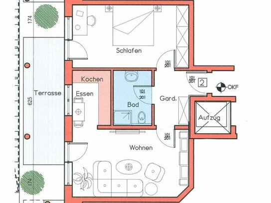 Neubau/Erstbezug! 2-Zi.-Wohnung mit Garten in bester Lage