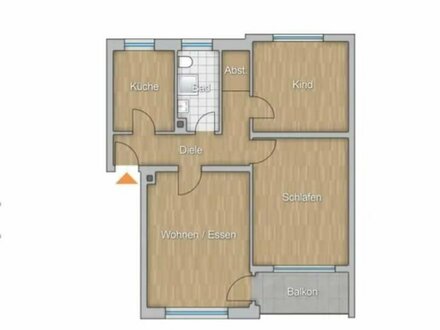 Modernisiert 3-Zimmer-Wohnung